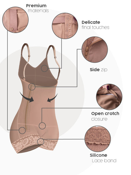 Fajas Sonryse 046ZL | Faja Bodysuit Moldeadora Levantacola con Cierre Lateral